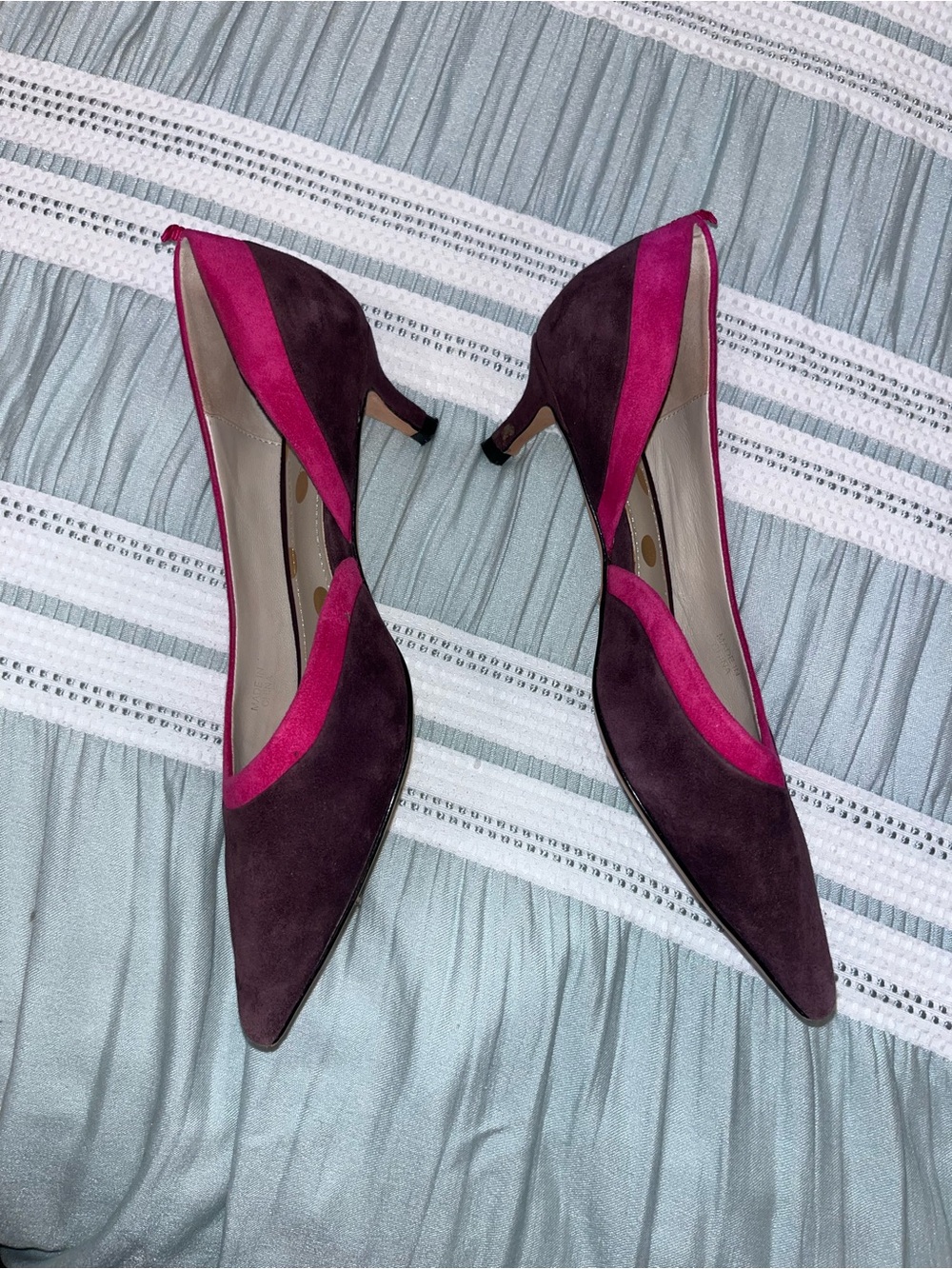 Boden Plum and Magenta Pointed-Toe Pumps